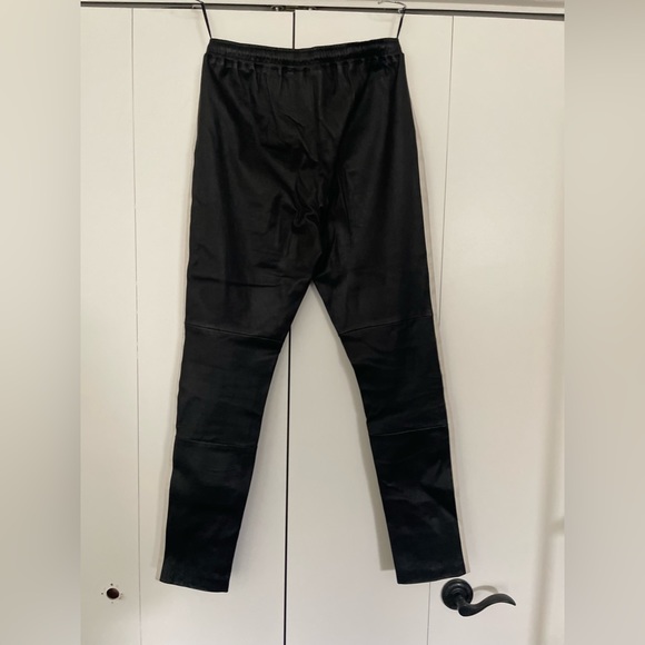 Goosecraft Leather Pants with Draw String and White Stripe Size Small - Picture 6 of 8